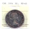 Image 1 : Silver $1 1954 ICCS Certified MS-65! Flashy fields with light golden reds and purple tones. *Scarce*