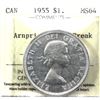 Image 1 : Silver $1 1955 Arnprior with Die Breaks ICCS Certified MS-64.