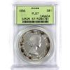 Image 1 : Silver $1 1956 PCGS Certified PL-67!  Some light toning around edges with white mirror finish and he