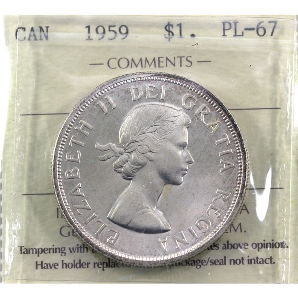 Silver $1 1959 ICCS Certified PL-67  Cameo!  *