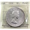 Image 1 : Silver $1 1959 ICCS Certified PL-67  Cameo!  *