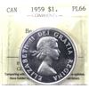 Image 1 : Silver $1 1959 ICCS Certified PL-66 Heavy Cameo!