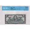 Image 1 : BC-21d 1937 Bank of Canada 4 Digit RADAR $1, Coyne-Towers S/N: K/N6315136 CCCS Certified VF-30