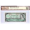 Image 1 : BC-45b-i-N5-iii 1967 Bank of Canada Low Serial Number $1, Beattie-Rasminsky S/N: M/P0000044. CUNC-64