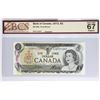 Image 1 : BC-46b 1973 Bank of Canada  $1. Crow-Bouey S/N: ECB7711697. BCS Certified GEM UNC-67! TOP GRADE by B