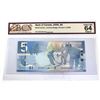 Image 1 : BC-67a-E14-i. Error 2006 Bank of Canada Mismatched Prefix $5, Jenkins-Dodge, APF/APE0554430, BCS Cer