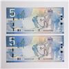 Image 3 : BC-67c 2011 Bank of Canada, 5 2x Sequential  Macklem-Carney, S/N: HAK0059538/539. Last issue prior t