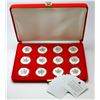 Image 1 : 2004 12-coin Zodiac Privy Silver Maple leaf set in deluxe red velvet case with COA's (#0506) Tax Exe