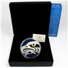 Image 1 : 2010 $250 Vancouver Olympics - The Eagle 1 Kilo Proof Fine Silver Coin with Blue Enameling. (TAX Exe