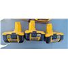 Image 5 : THREE DEWALT BATTERIES AND TWO CHARGERS