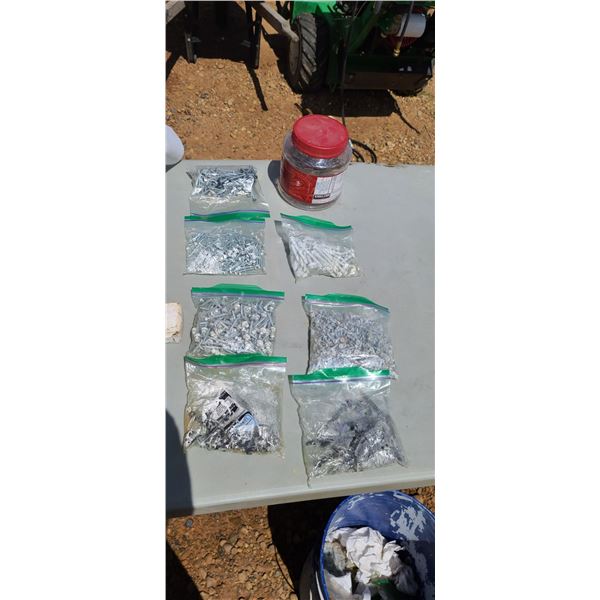 LOT OF ASSORTED SHEET METAL SCREWS AND 4" DECK SCREWS