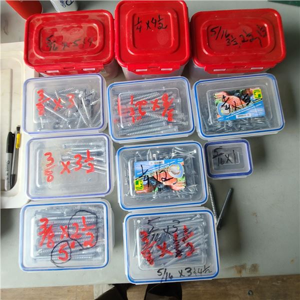 QUANTITY OF ASSORTED LAG BOLTS
