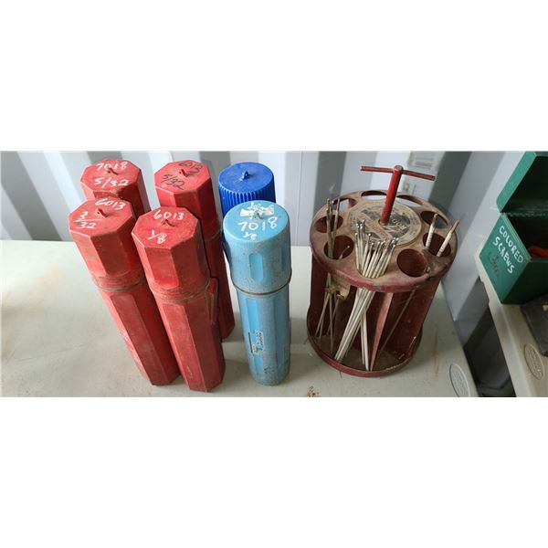 ASSORTED WELDING RODS AND ROD HOLDERS