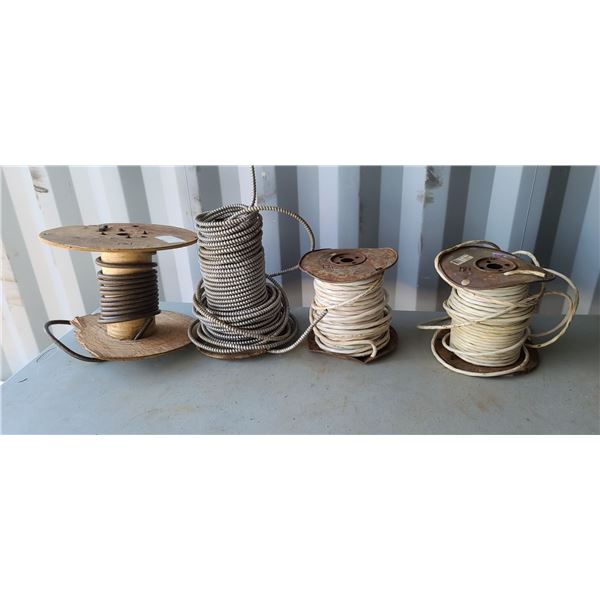 SPOOLS OF 14/3, 10/3 BX CABLE AND COATED WIRE