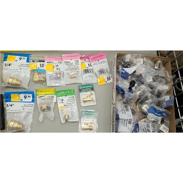 MISC MALE ADAPTERS BRASS AND PLASTIC. PLEASE SEE IMAGES