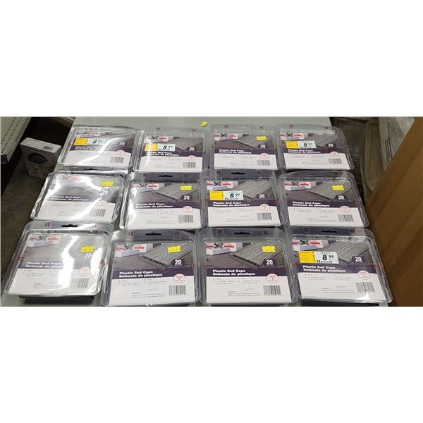 PLASTIC END CAPS GREY 1 X 5 5/10" X 1 3/16" 20 PACK QTY X 12