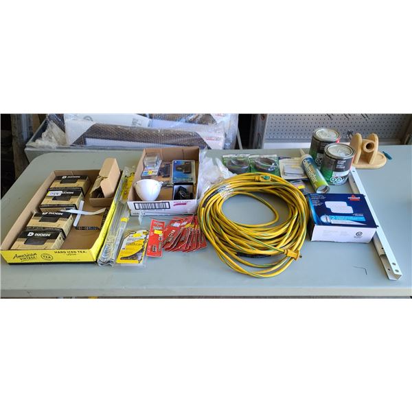 ASSORTED NAILS, TOOLS, POWERCORD AND MISC