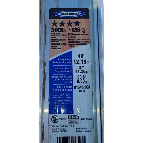 WERNER 40 FOOT EXTENTION LADDER
