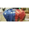 Image 1 : 4 PAIRS OF COVERALLS (RED X2 AND BLUE X2) AND CANTINE