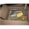 Image 1 : BOX OF TROWELS, CAULKING GUN