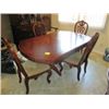 Image 1 : CHERRY OAK FORMAL DINNING SET C/W 6 CHAIRS (2 ARE ARM CHAIRS), 2 LEAFS