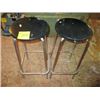 Image 1 : 2 METAL STOOLS W/ BLACK VINYL SEATS