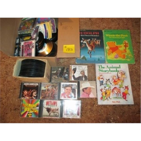 QUANTITY OF RECORDS, MUSIC CD'S, BOOKS