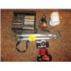 Image 1 : 2 LIGHTS, ASSORTED MUSIC CD'S IN CASE, CAMERA C/W CASE & TRIPOD (PRACTIKA)