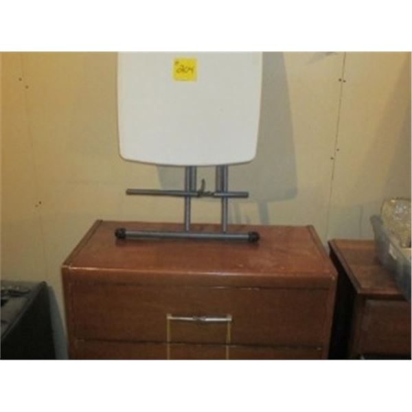 PLASTIC FOLDING TABLE, 3 DRAWER STAND UP DRESSER