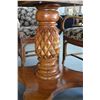 Image 2 : LEXINGTON PEDESTAL TABLE (46" D) W/PINEAPPLE MOTIF & 4 UPHOLSTERED ARM CHAIRS (5 PCS)