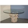 Image 2 : GLASS TOP TABLES W/FIGURAL BASES (36" D) (PAIR)