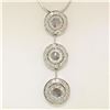 Image 3 : Vintage 18K White Gold 2.59 ctw 3 Rose Cut Diamond Drop Pendant w/ Triple Halo