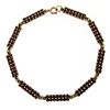 Image 4 : Antique Gilded Silver 6.30 ctw Old Round Cut Bohemian Garnet 8" Tennis Bracelet