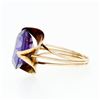 Image 5 : Retro Vintage Handmade 14k Rose Gold 13.7mm Synthetic Alexandrite Solitaire Ring