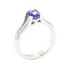 Image 4 : 1.28 ctw Sapphire And Diamond Ring - 18KT White Gold