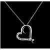 Image 1 : 0.45 ctw Diamond Pendant With Chain - 14KT White Gold