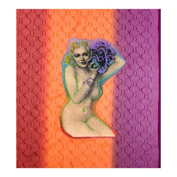 Pinup with Mask by Steve Kaufman (1960-2010)