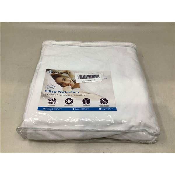 NEW Home Ideas 6 Pack QUEEN Pillow protectors