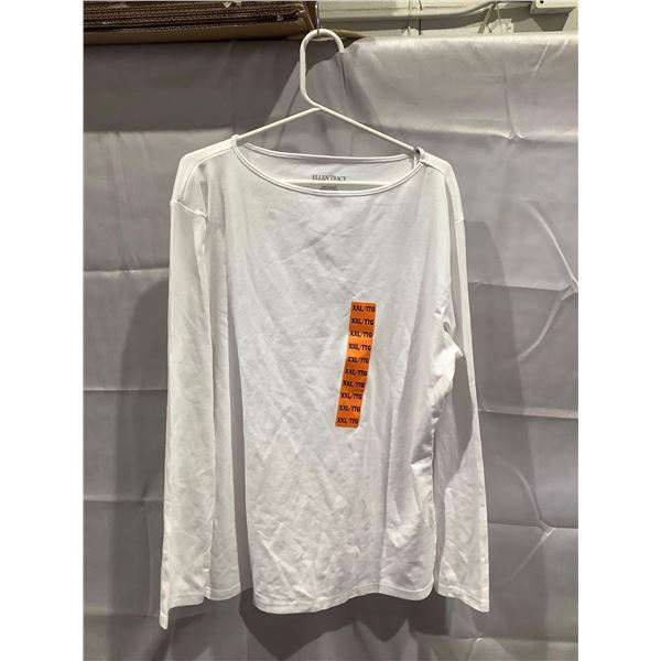 Ellen Tracy White Long Sleeve Shirt (XXL)