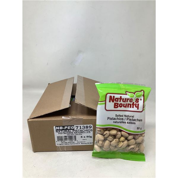 Natures Bounty salted Pistachios case lot 8 x 80g