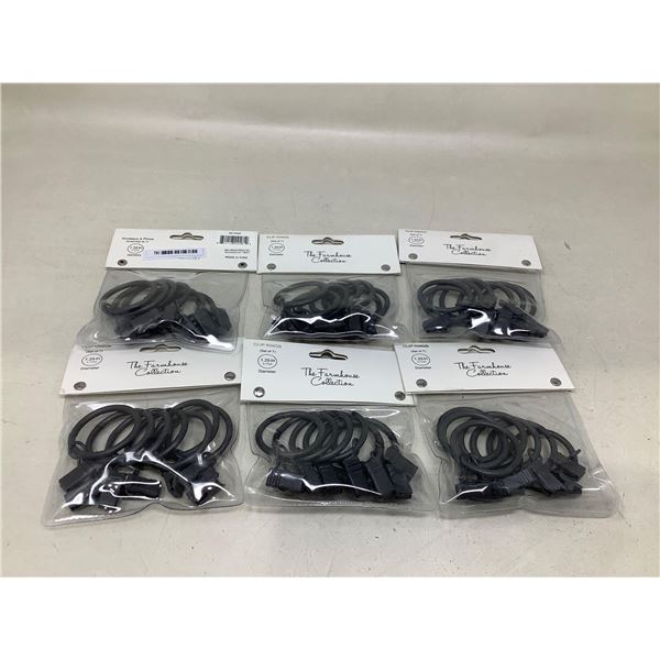 Lot of 6 farmhouse collection curtain rings