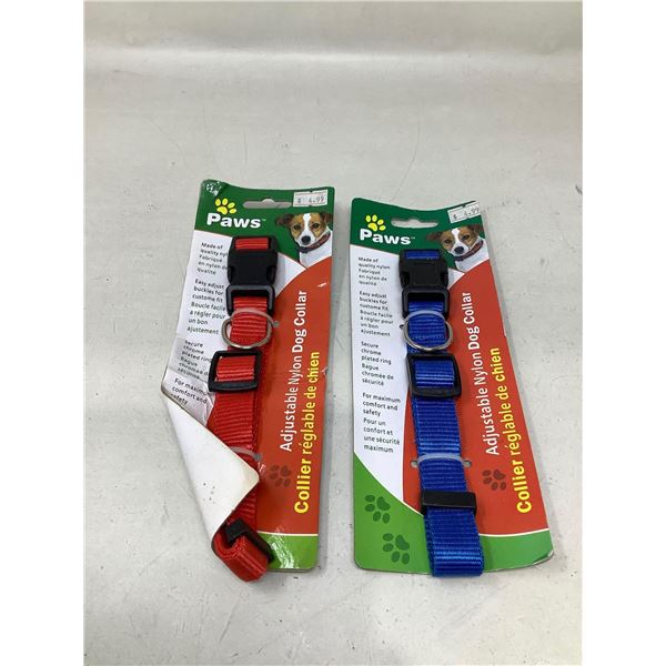 PAWS lot of 2 adjustable nylon dog collars