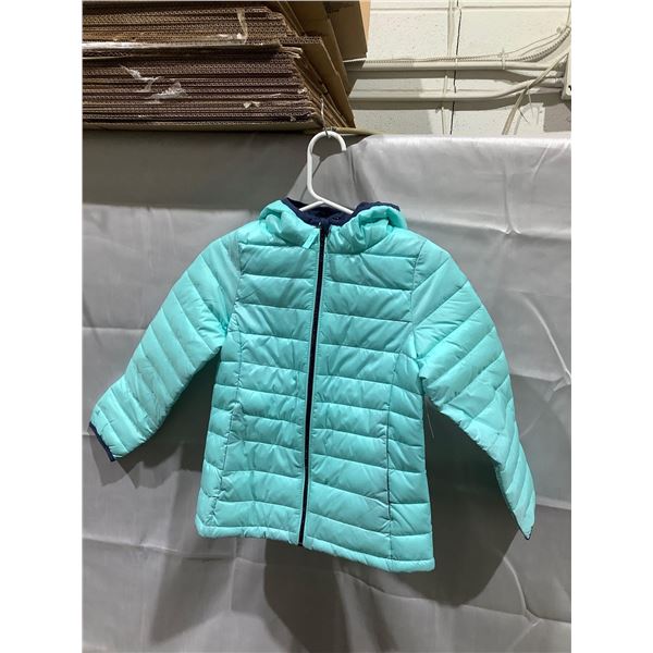 Girls Aqua Puffer Coat size 8