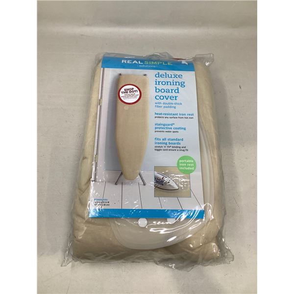 Real Simple Solutions Deluxe Ironing Board Cover W/ Double Thick Fiber Padding Fits All Standard Iro
