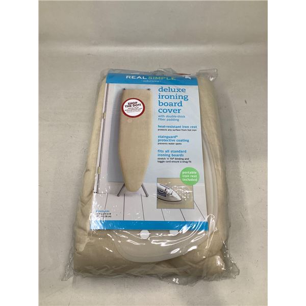 Real Simple Solutions Deluxe Ironing Board Cover W/ Double Thick Fiber Padding Fits All Standard Iro