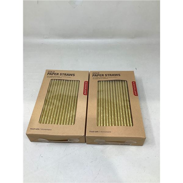 NEW Gold Paper Straws 144 Metallic Gold Straws Lot Of 2