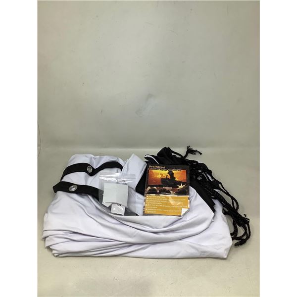 Projector Screen Hangable Canvas W/ Rope And Sticky Backed Hooks Suitable For Outdoor Movies Or Home