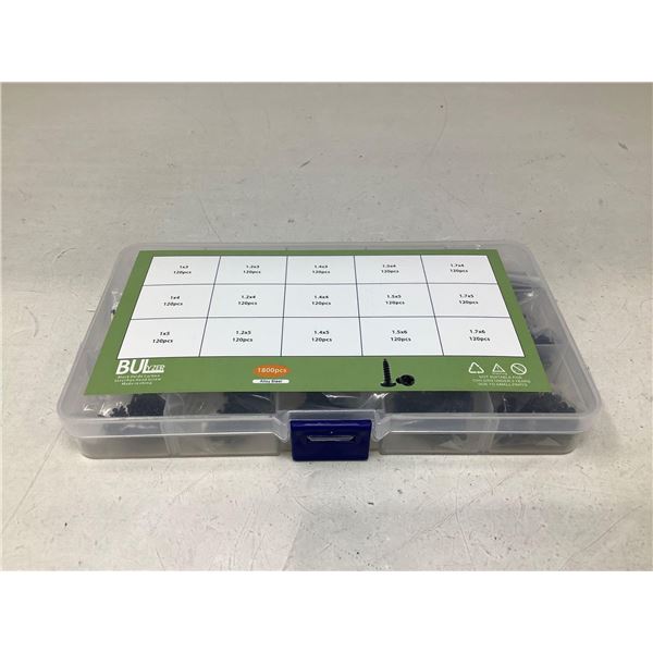 NEW Bulyzer Black Oxide Carbon Steel Pan Head Screws 15 Assorted Sizes