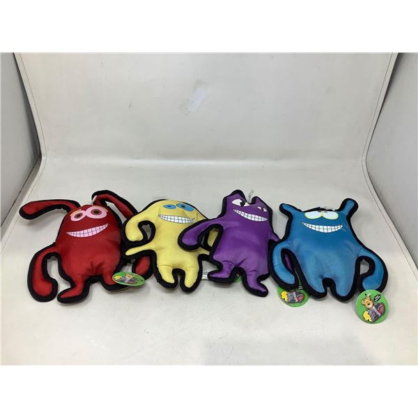 Lot Of 4 NEW Assorted Dog Chew Toys Multi-Colored Tough Ballistic