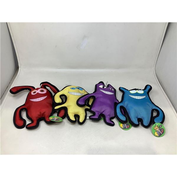 Lot Of 4 NEW Assorted Dog Chew Toys Multi-Colored Tough Ballistic